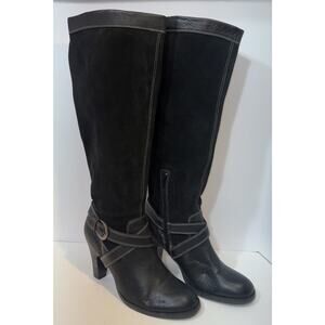 New RELATIVITY Eva Women’s 9.5 M Tall Black High Heel Boots Leather Upper No Box